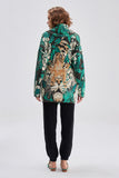 Soft Texture Tiger Patterned Knitwear Cardigan