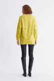 V Neck Ripped Detail Yellow Knitwear Sweater
