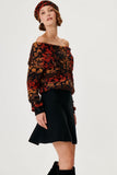 Bardot Collar Handmade Sequined Knitwear Sweater