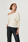 Bat Sleeve Knitwear Sweater with Low Shoulder