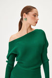 Bat Sleeve Knitwear Sweater with Low Shoulder