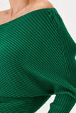 Bat Sleeve Knitwear Sweater with Low Shoulder
