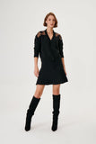 Black Knitwear Cardigan with Lace Detail