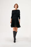 Boat Neck Ruffle Detailed Knitwear Sweater