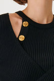 Button Detailed Halter Neck Knitwear Top