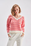 Cable knit orange tricot knit jumper
