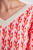 Cable knit orange tricot knit jumper