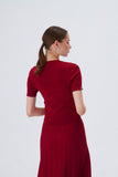 Crew Neck Short Sleeve Knitwear Blouse