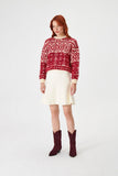 Crewneck Patterned Cotton Knitwear Sweater