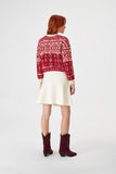 Crewneck Patterned Cotton Knitwear Sweater