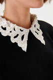 Embroidered Lace Collar Black Knitwear Sweater