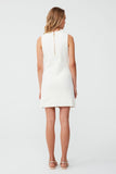 Embroidery Detailed Beige Mini Dress