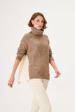 Fabric Mix Grizzled Brown Knitwear Sweater