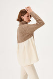 Fabric Mix Grizzled Brown Knitwear Sweater