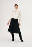 Flared Midi Knit Skirt