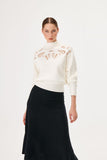 Flared Midi Knit Skirt