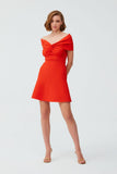Flared Mini Orange Skirt