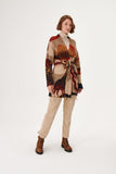 Giraffe Pattern Wool Blend Brown Knitwear Cardigan
