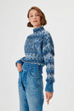Glitter High Neck Multi Blue Knitwear Sweater