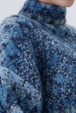 Glitter High Neck Multi Blue Knitwear Sweater