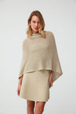 Gold Shimmer Detailed Openwork Poncho