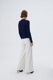Hair Braiding Knitwear Sweater with Handcrafted Epaulette Detail