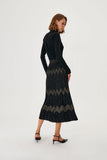 Half Turtleneck Knitwear Sweater with Rose Detail