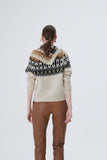 Hand Embroidered Nope Knitwear Sweater with Portable Collar