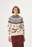 Handmade Bird Pattern Multi Knitwear Sweater