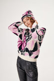 Handmade crafted Floral Patterned Wool Multi Knitted Sweater