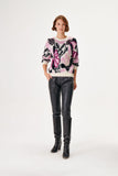 Handmade crafted Floral Patterned Wool Multi Knitted Sweater