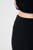 High Waist Black Knitwear Palazzo Trousers