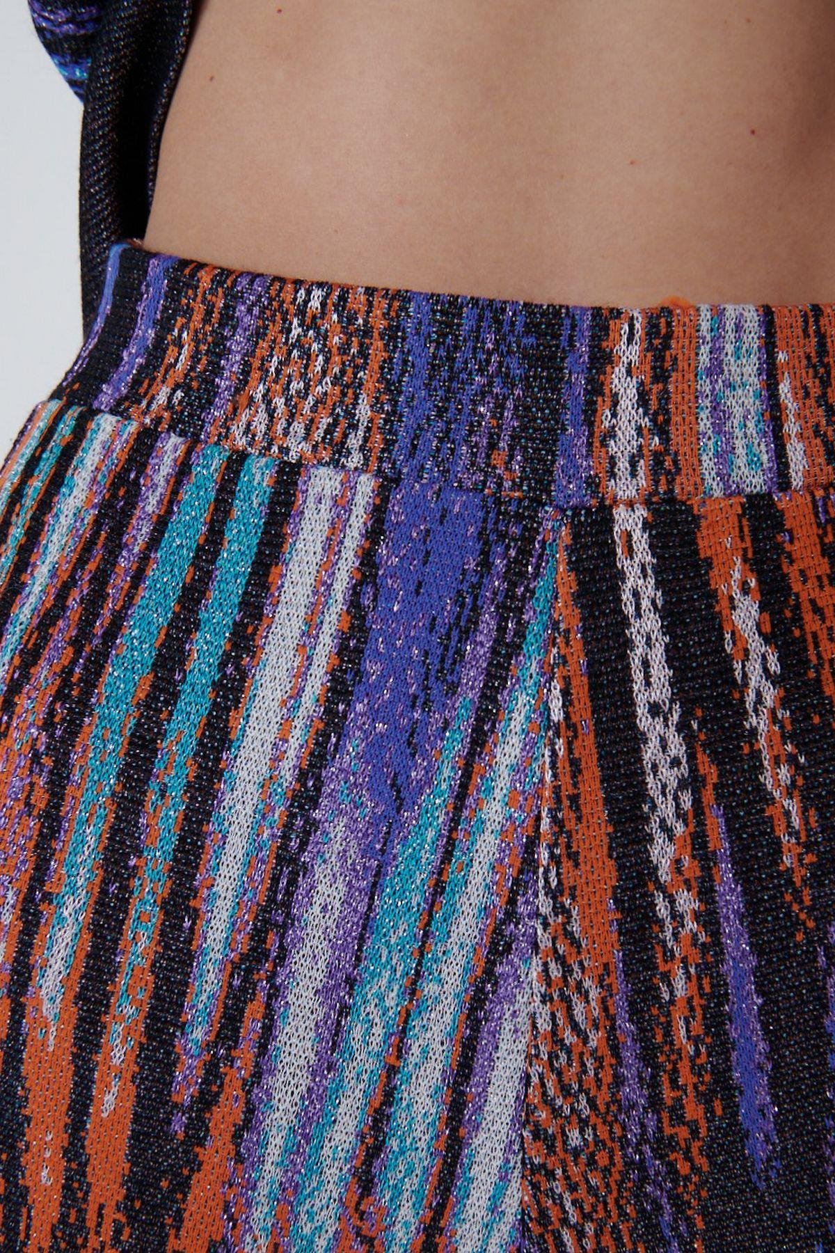 Jacquard Patterned Multi Knitted Carrot Trousers