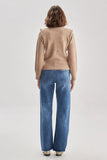 Jumper Tricot knit jumper with cable knit detail and shoulder pads