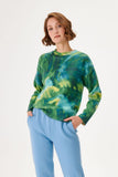 Knitwear Sweater with Green Blue Patterned Digital Printing