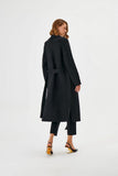 Maxi Knitwear Coat with Braided Sleeves Detail