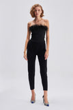 Pant Pleated tricot knit skinny leg pant