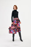 Pink Blue Floral Patterned Multi Knit Skirt