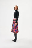 Pink Blue Floral Patterned Multi Knit Skirt