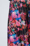 Pink Blue Floral Patterned Multi Knit Skirt