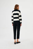 Sequin Embroidered Black & White Knitwear Sweater