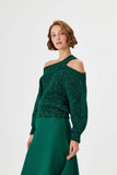 Sequined Cut Out Knitwear Sweater