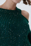 Sequined Cut Out Knitwear Sweater