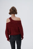 Sequined Cut Out Knitwear Sweater
