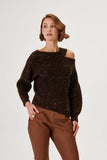 Sequined Cut Out Knitwear Sweater