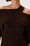 Sequined Cut Out Knitwear Sweater