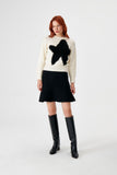 Star Detailed Embroidered Ecru Knitwear Sweater