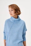 Upright Collar Asymmetrical Knitwear Sweater