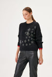 Wool Knitted Sweater with Cuff Detail Stars