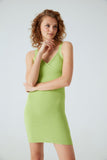 Wrap Over Front Ribbed Knit Dress